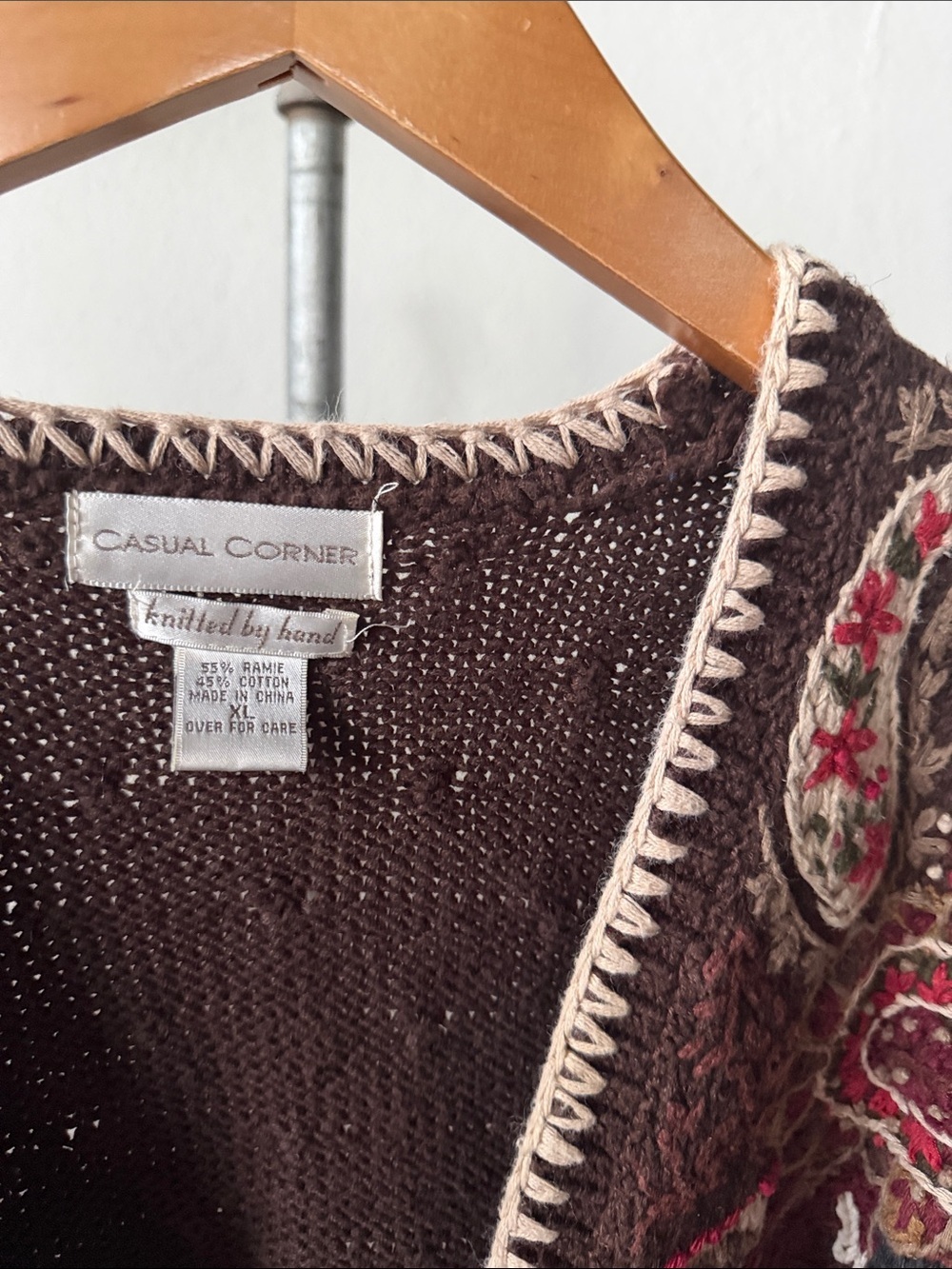 Vintage Chunky Knit Granny Cardigan Sweater Size XL - Picture 2 of 4